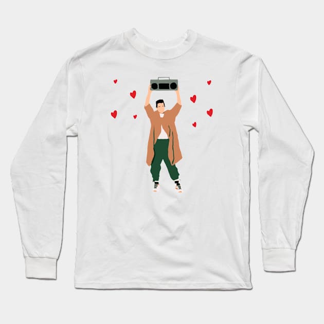 80s heartthrob with hearts Long Sleeve T-Shirt by Penny Lane Designs Co.